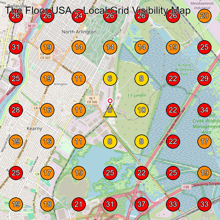 The Floor USA GeoGrid visibility map for Wood Floor Refinishing Service in City of Orange